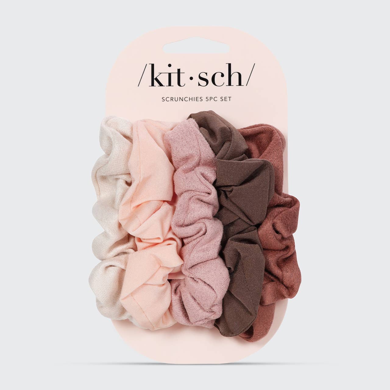 Kitsch Textured Scrunchies — Terracotta (5-Pack Set)