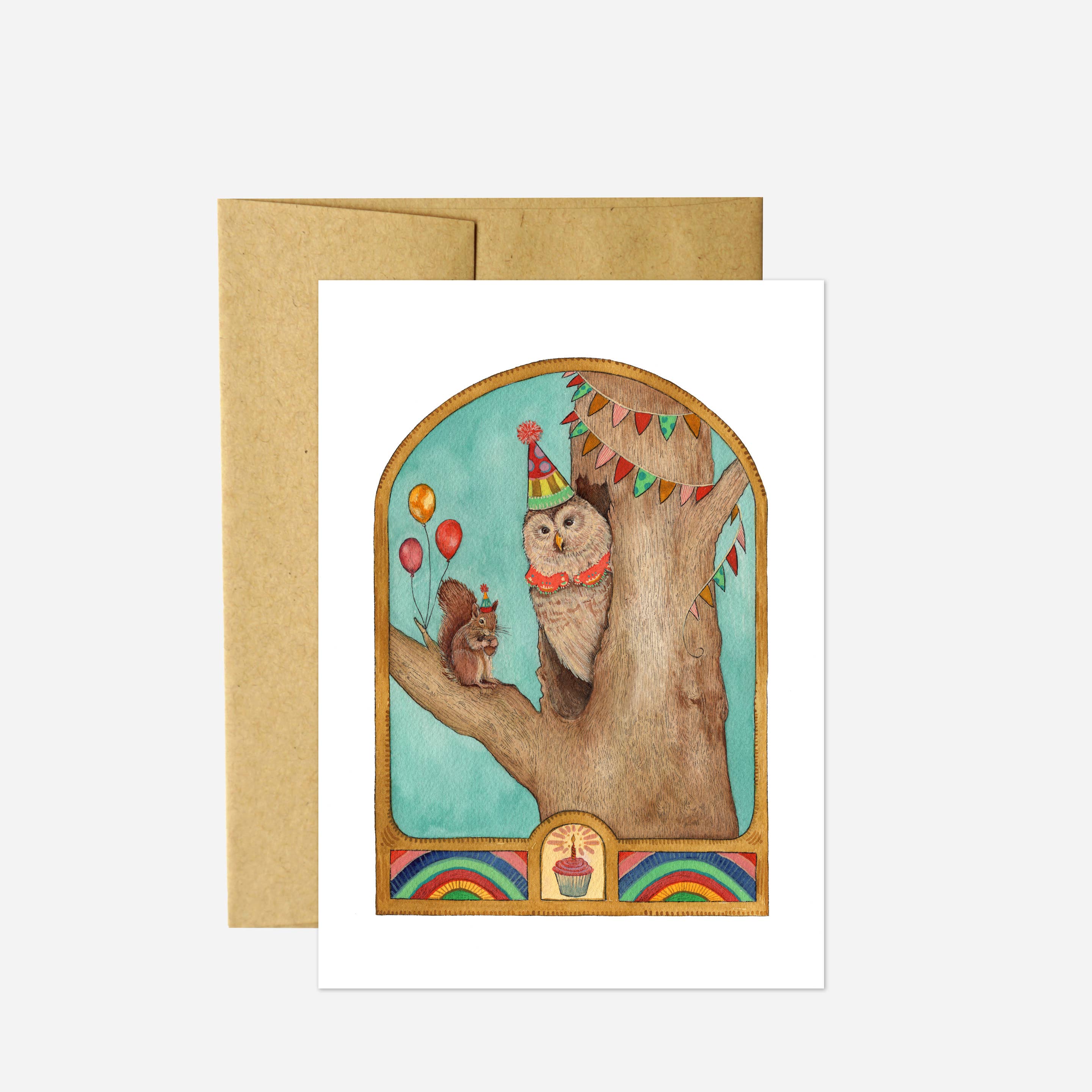 Polanshek of the Hills “Treetop Party” Greeting Card