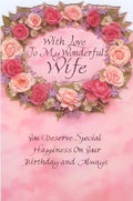 Blush Floral Birthday Card for Wife