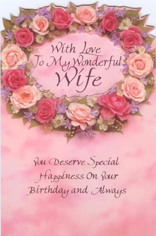 Blush Floral Birthday Card for Wife
