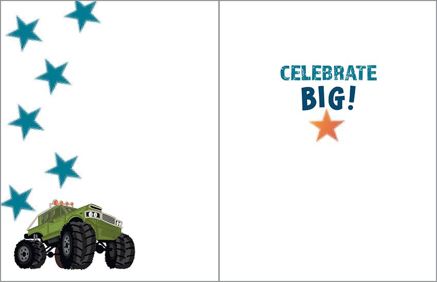 Gina B Birthday Card — Monster Truck