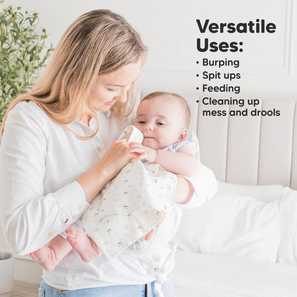 KeaBabies Shea Organic Cotton Burp Cloths — Neutrals (6-Pack)