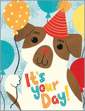 Gina B Birthday Card — Puppy with Balloon