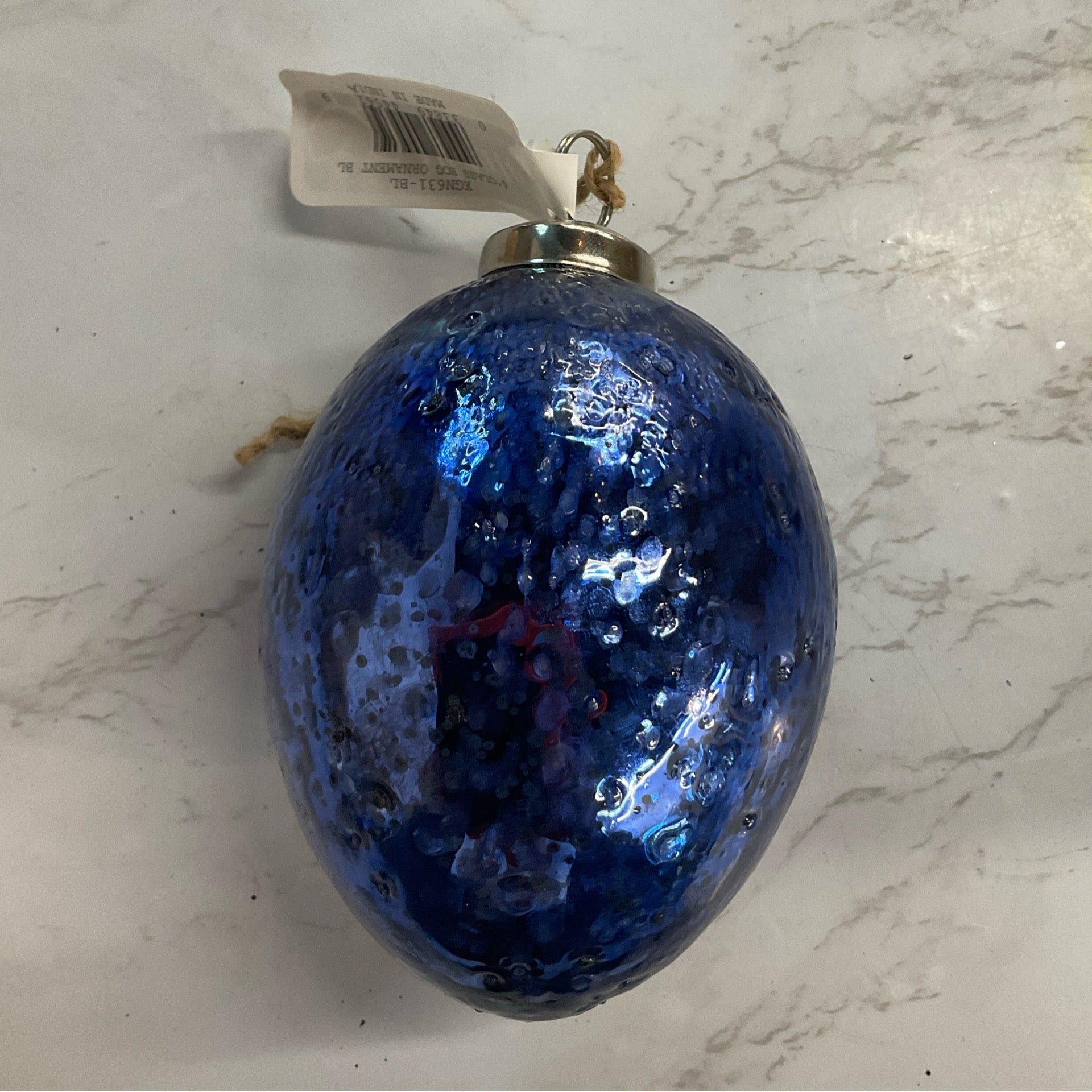 Hand-Blown Glass Egg Ornament