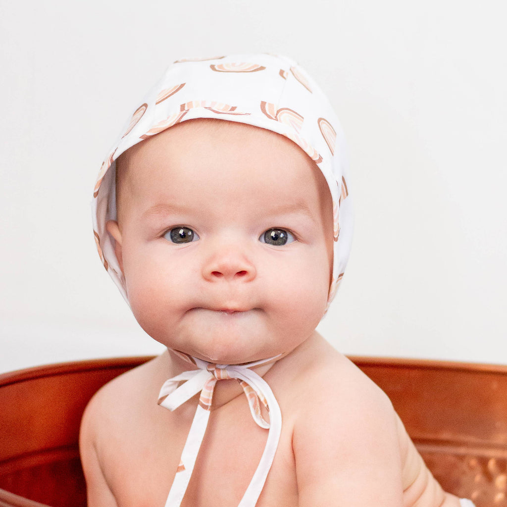 Huggalugs Rainbow Danish Baby Bonnet — UPF 50+