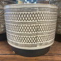 Textured Black Patterned Planter
