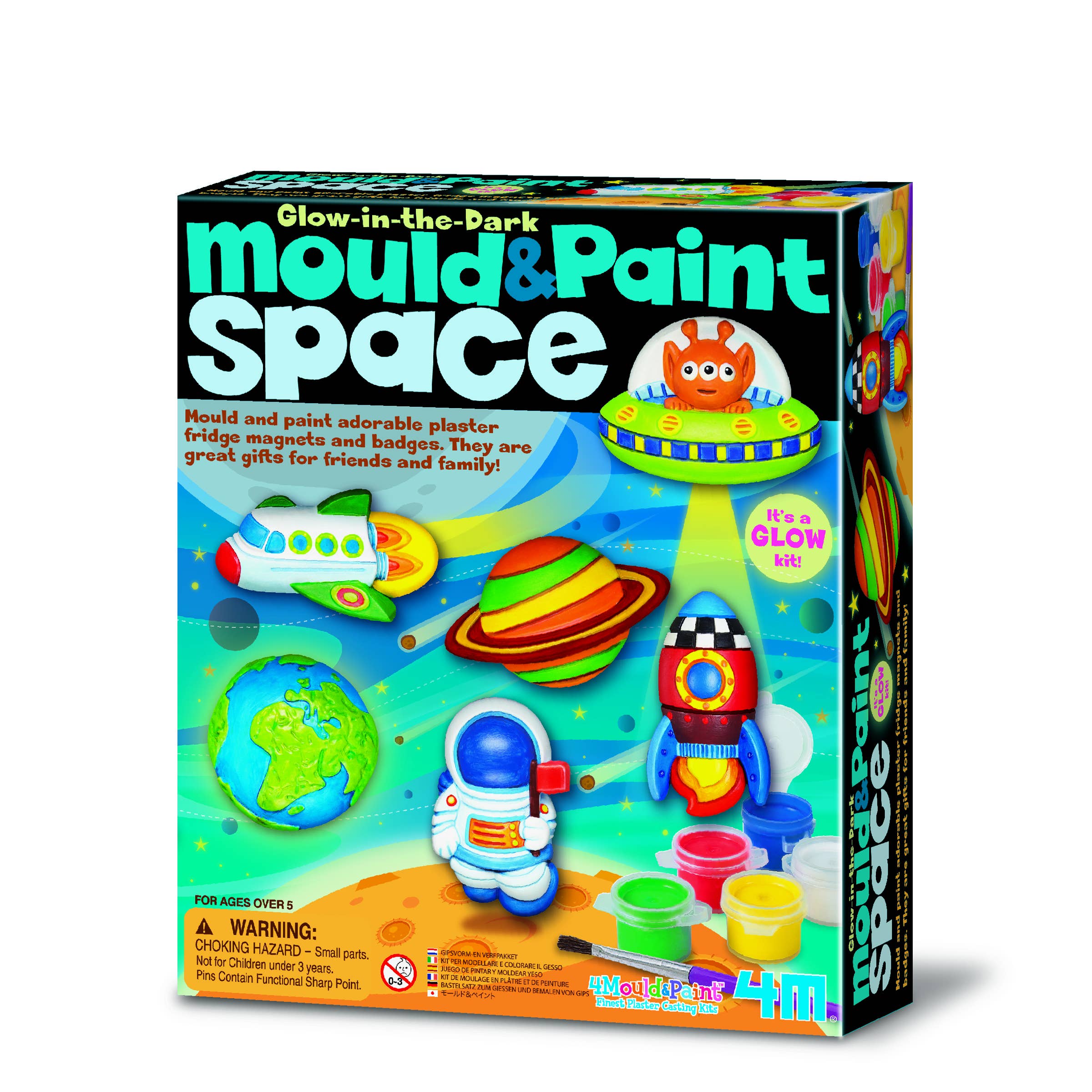Toysmith 4M Glow-in-the-Dark Mould & Paint Space Figures