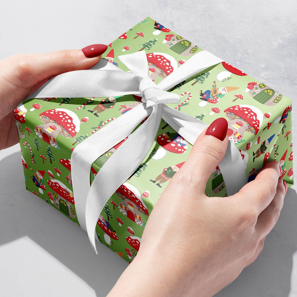 Jillson & Roberts Holiday Gnomes Wrapping Paper Roll