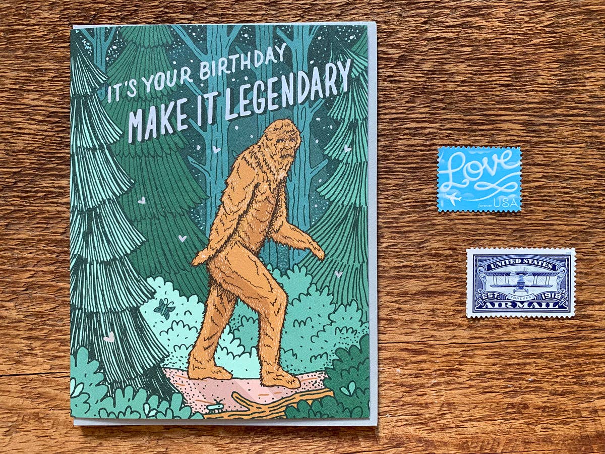 Noteworthy Paper & Press Bigfoot Legendary Birthday Greeting Card