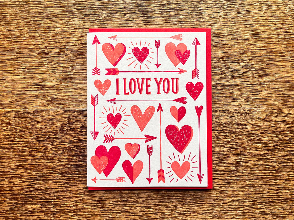 Noteworthy Paper & Press I Love You Hearts and Arrows Greeting Card