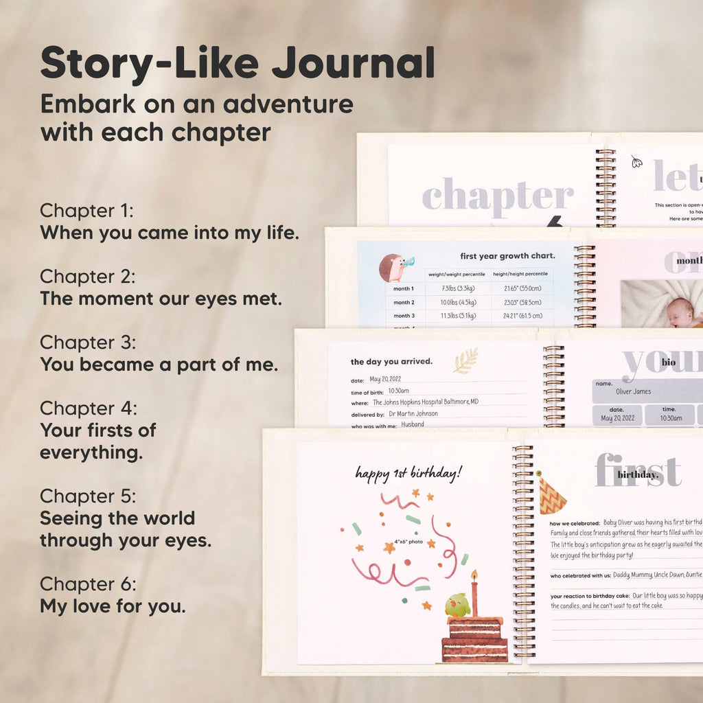 KeaBabies Frolic Baby Memory Book — Jet