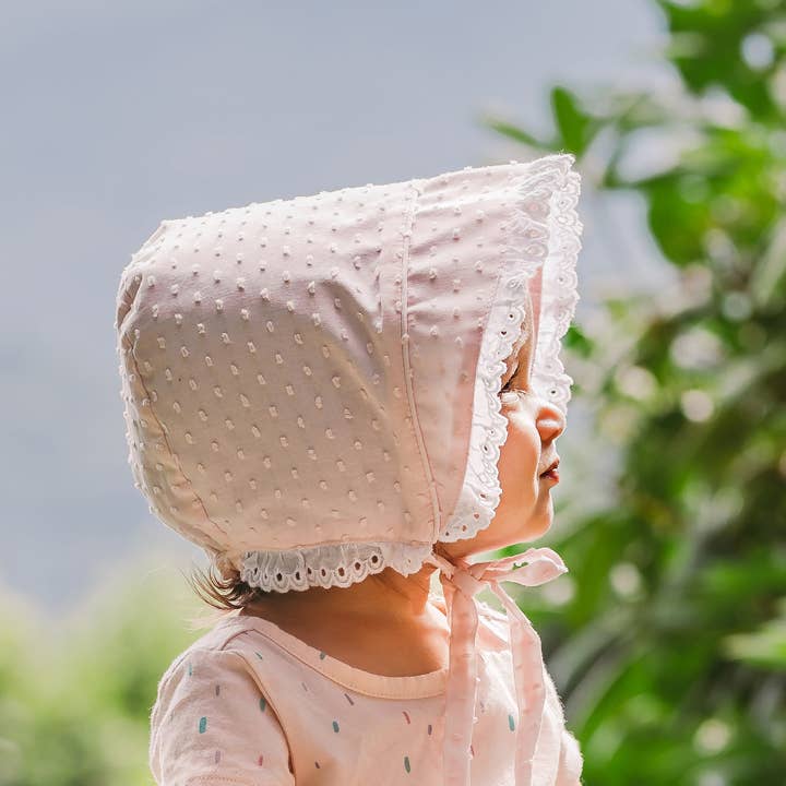 Huggalugs Pink Clip Dot Bonnet