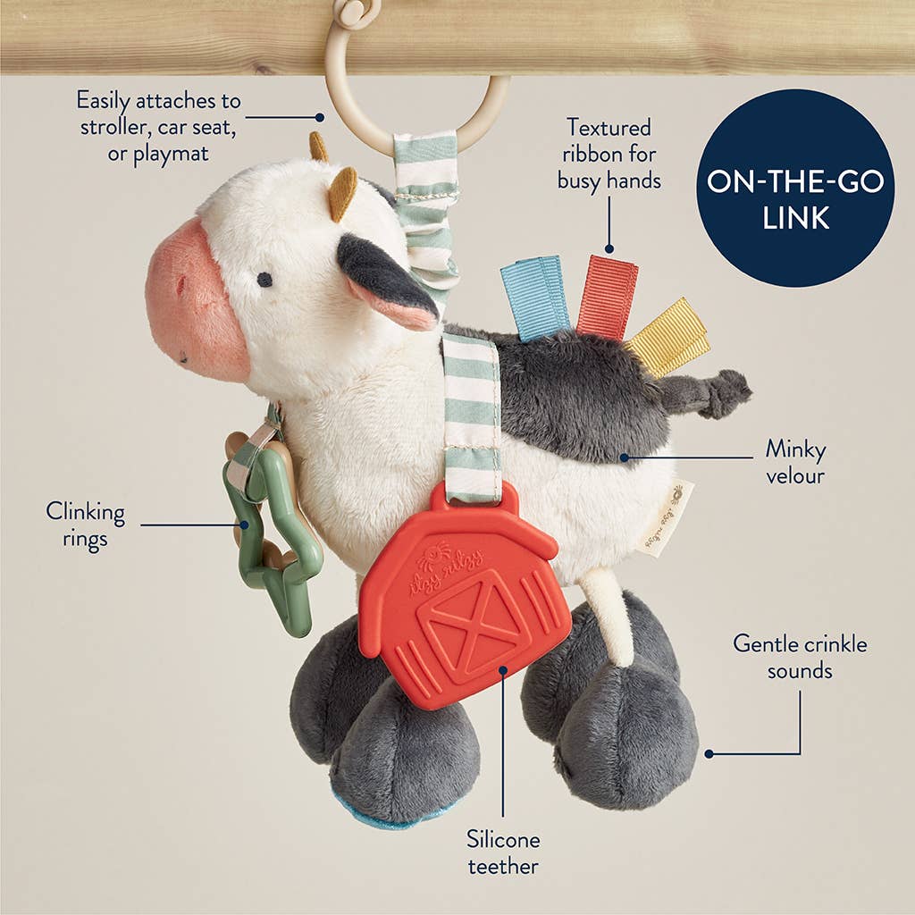 Itzy Ritzy Cow Link and Love Activity Plush