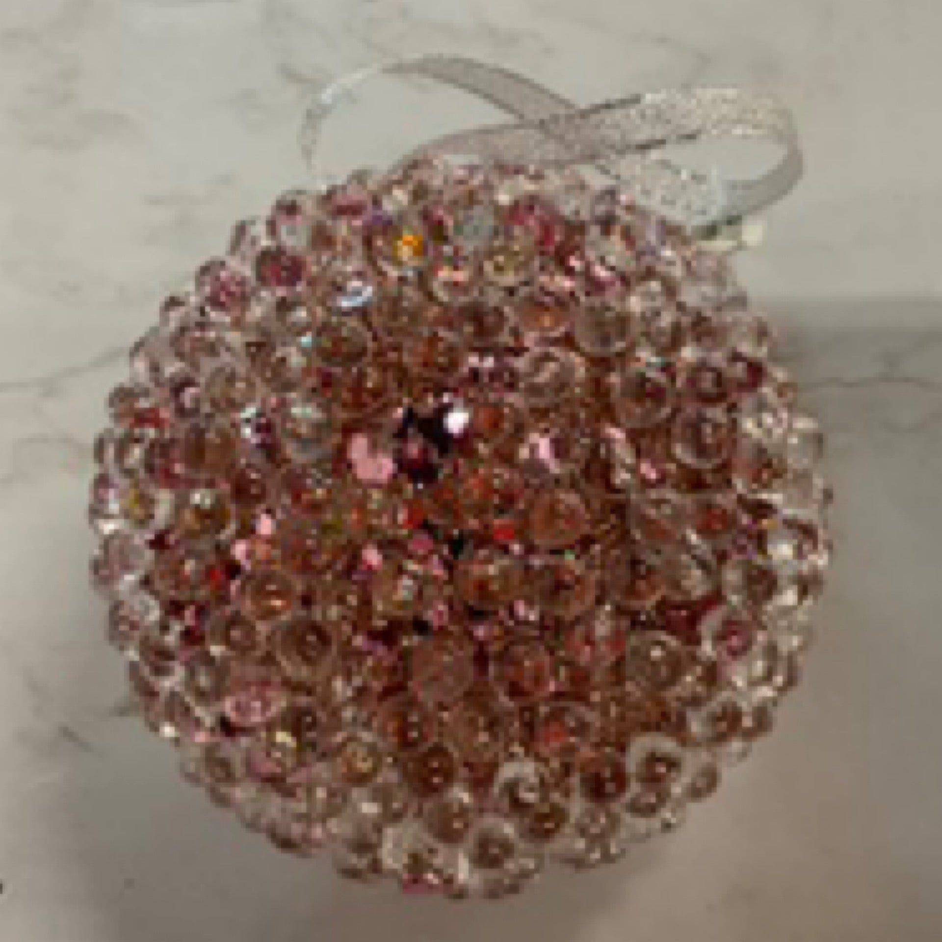 Glitter Beaded Glass Ornament