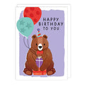 Notes & Queries Birthday Card — Bear with Balloons