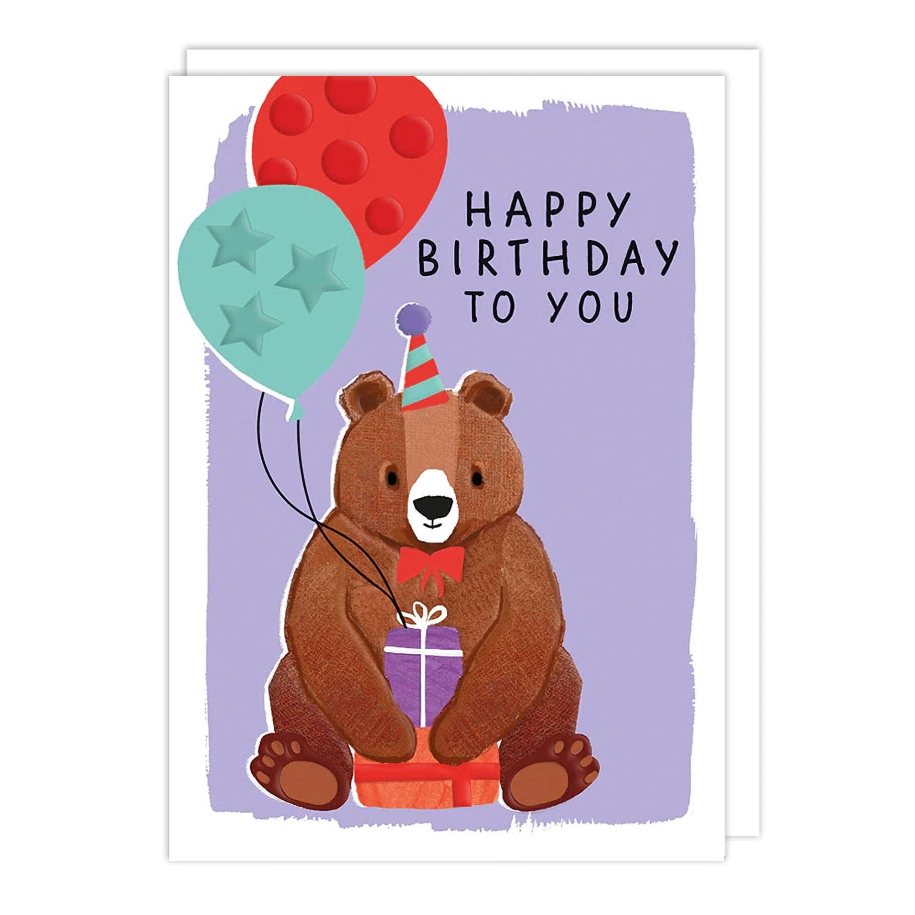 Notes & Queries Birthday Card — Bear with Balloons