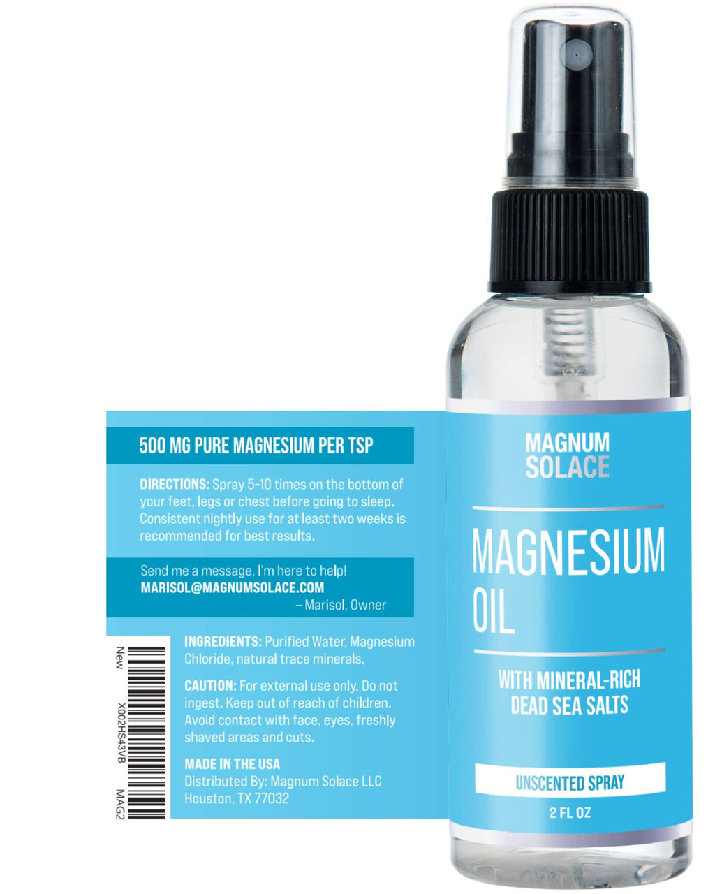 Magnum Solace Magnesium Oil Spray for Restless Legs & Sleep