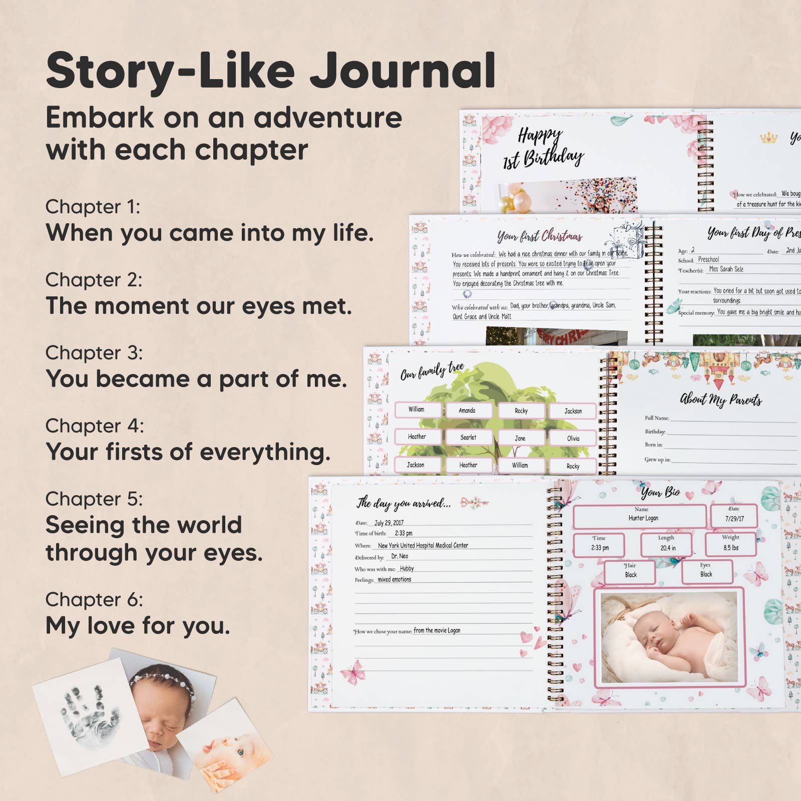 KeaBabies Castle Keepsake Baby Memory Book