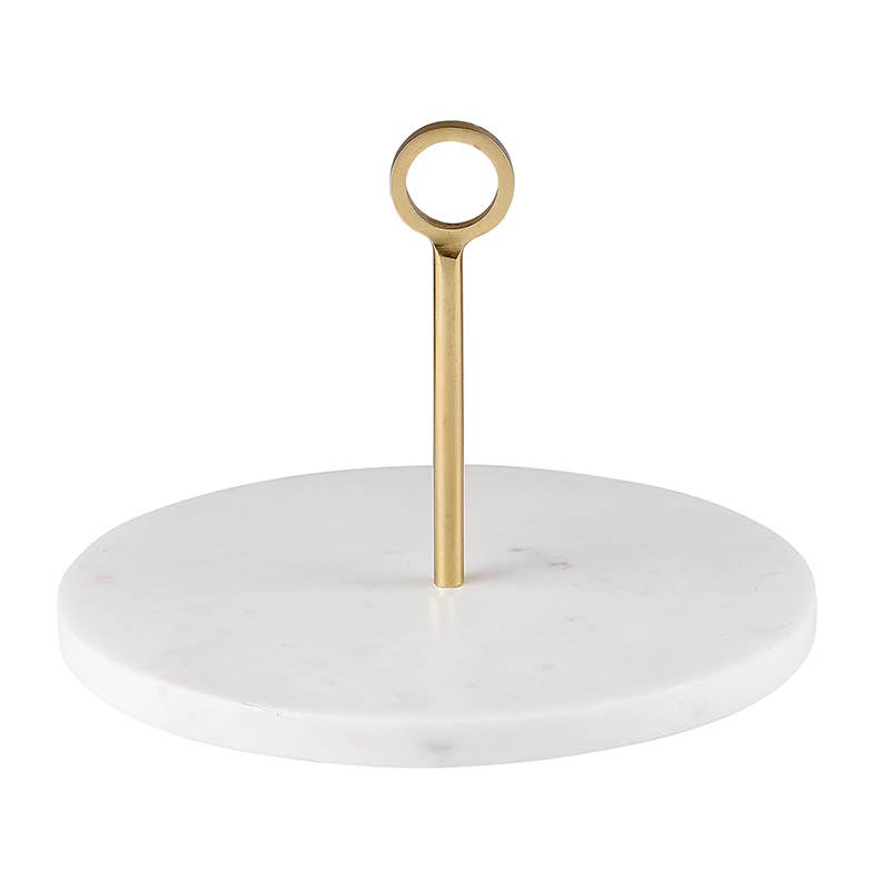 Santa Barbara Studios Marble Serving Board with Brass Handle