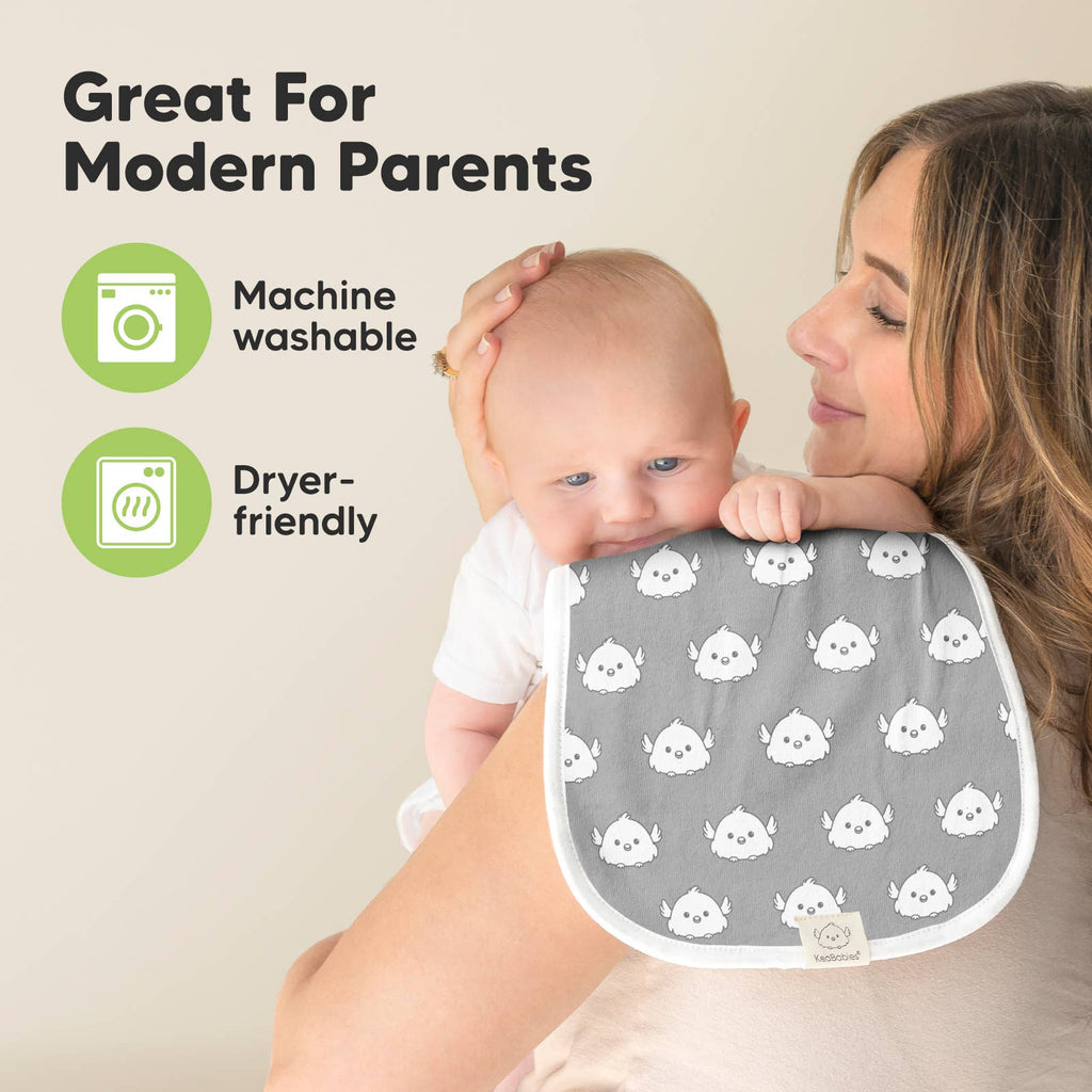 KeaBabies Urban Organic Burp Cloths — Greyscape (5-Pack)