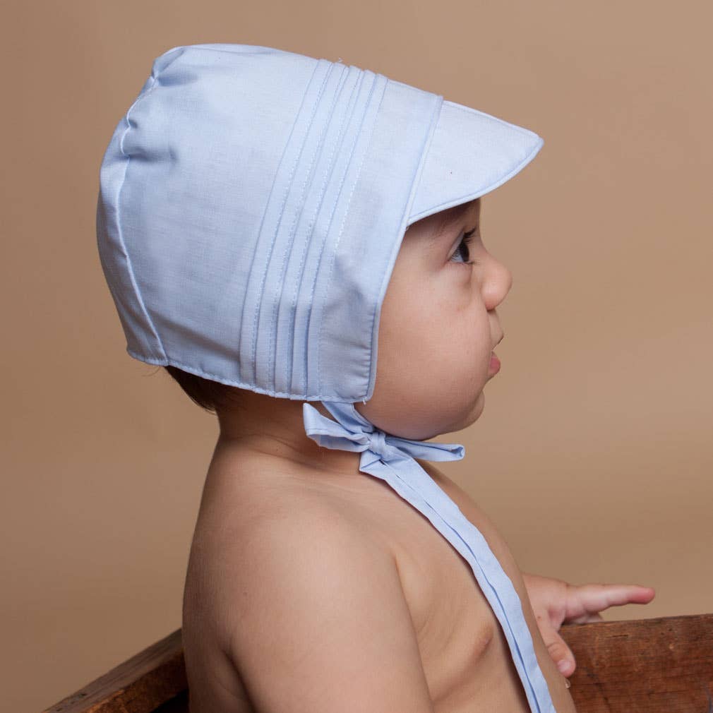 Huggalugs Boys Solid Blue Bonnet