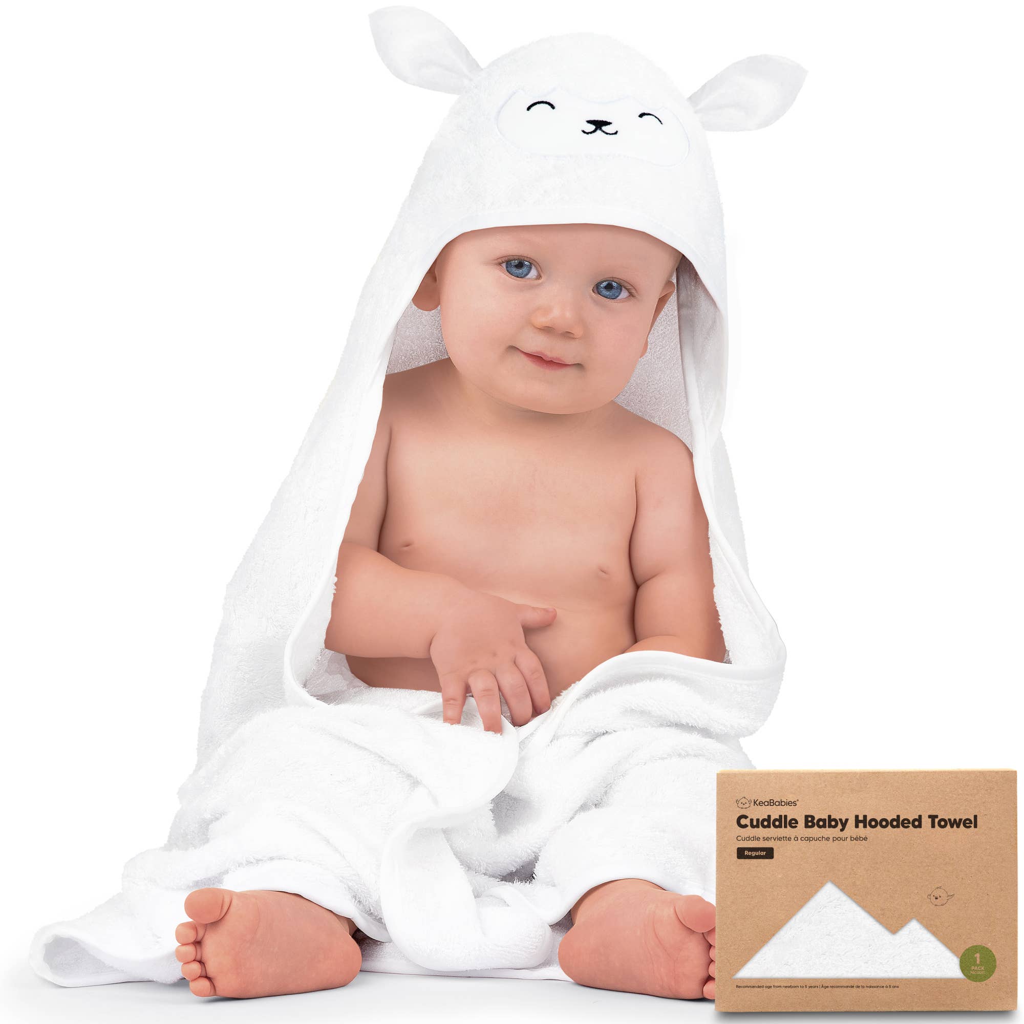 KeaBabies Petite Hooded Baby Towel — Lamb