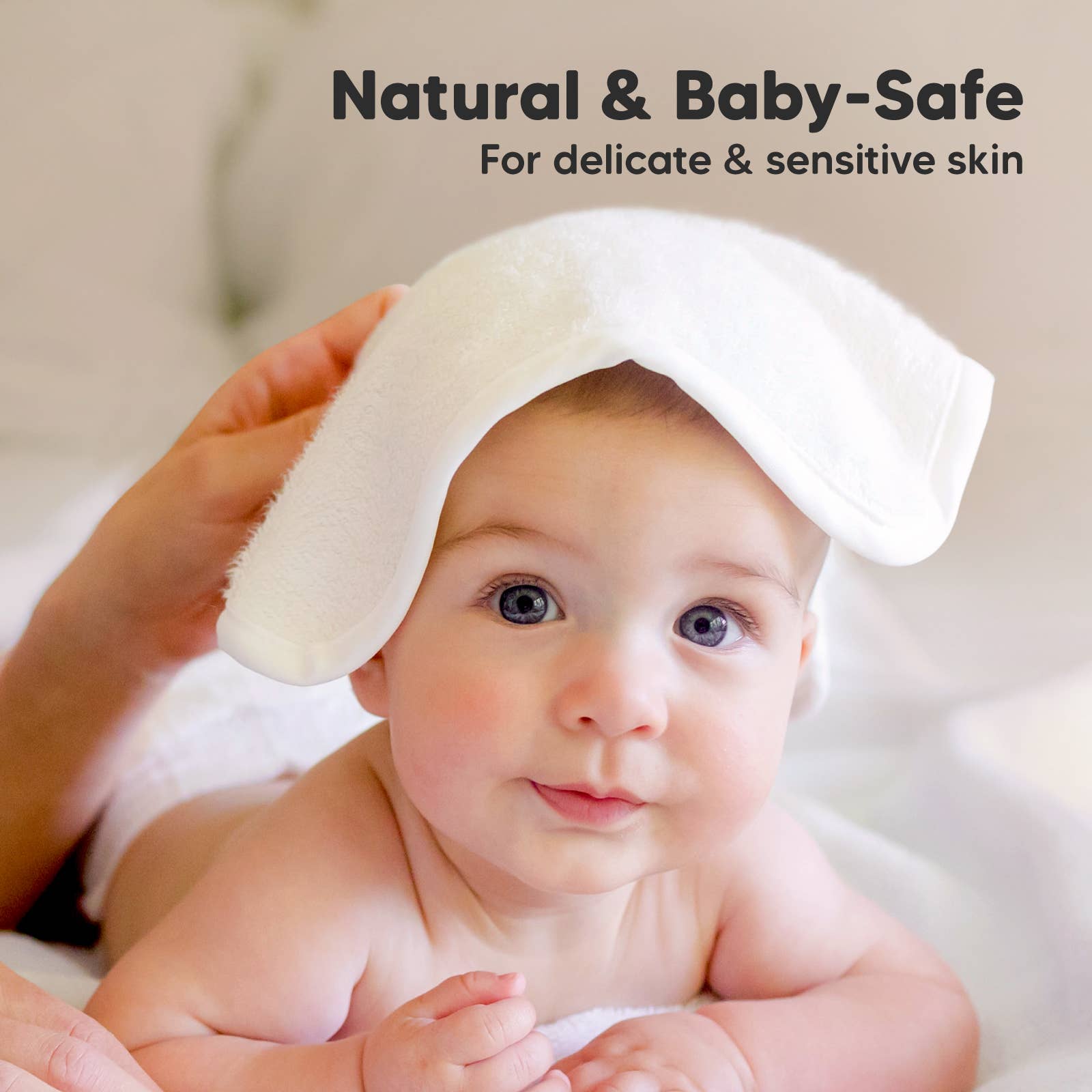 KeaBabies Ultra-Soft Bamboo Baby Washcloths — White (6-Pack)