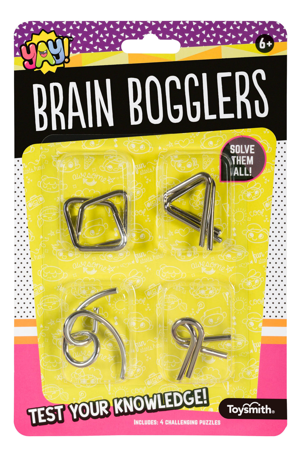 Toysmith Yay! Brain Bogglers Metal Puzzles (Set of 4)