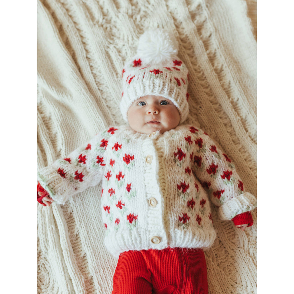 Huggalugs Bitty Blooms Holiday Cardigan