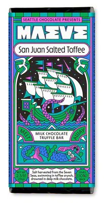 Seattle Chocolate San Juan Salted Toffee Milk Chocolate Bar
