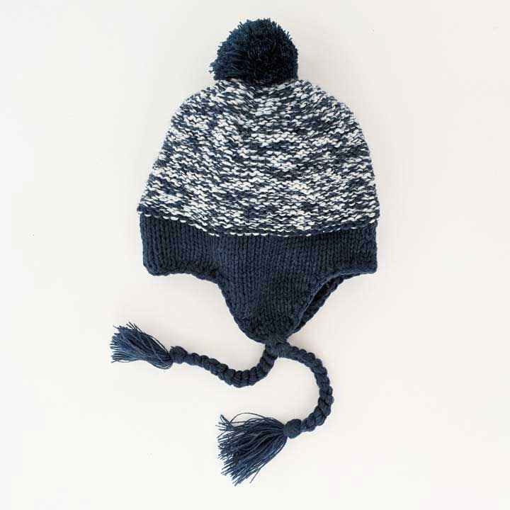 Huggalugs Marled Atlantic Blue Earflap Beanie