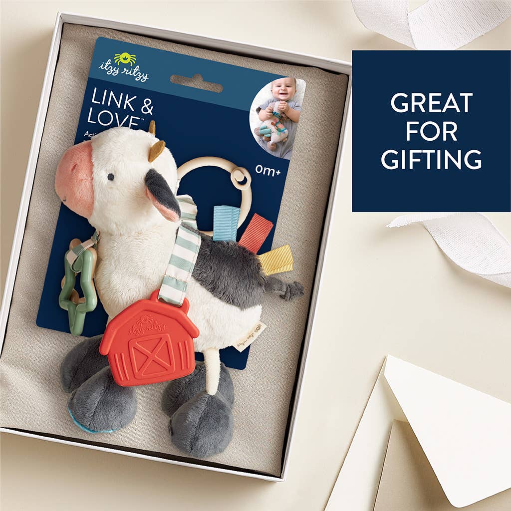 Itzy Ritzy Cow Link and Love Activity Plush