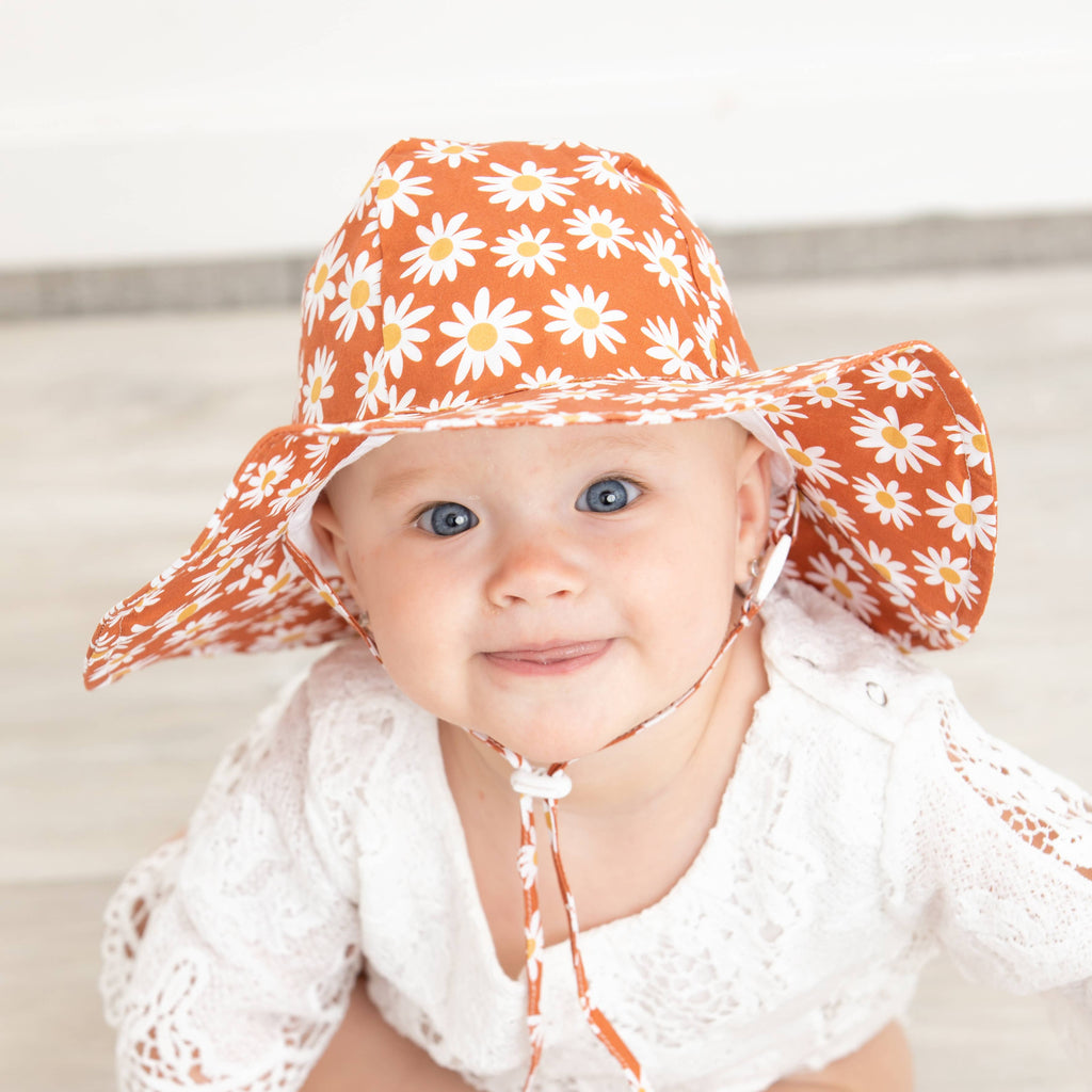 Huggalugs Ginger Daisy Sun Hat — UPF 50+