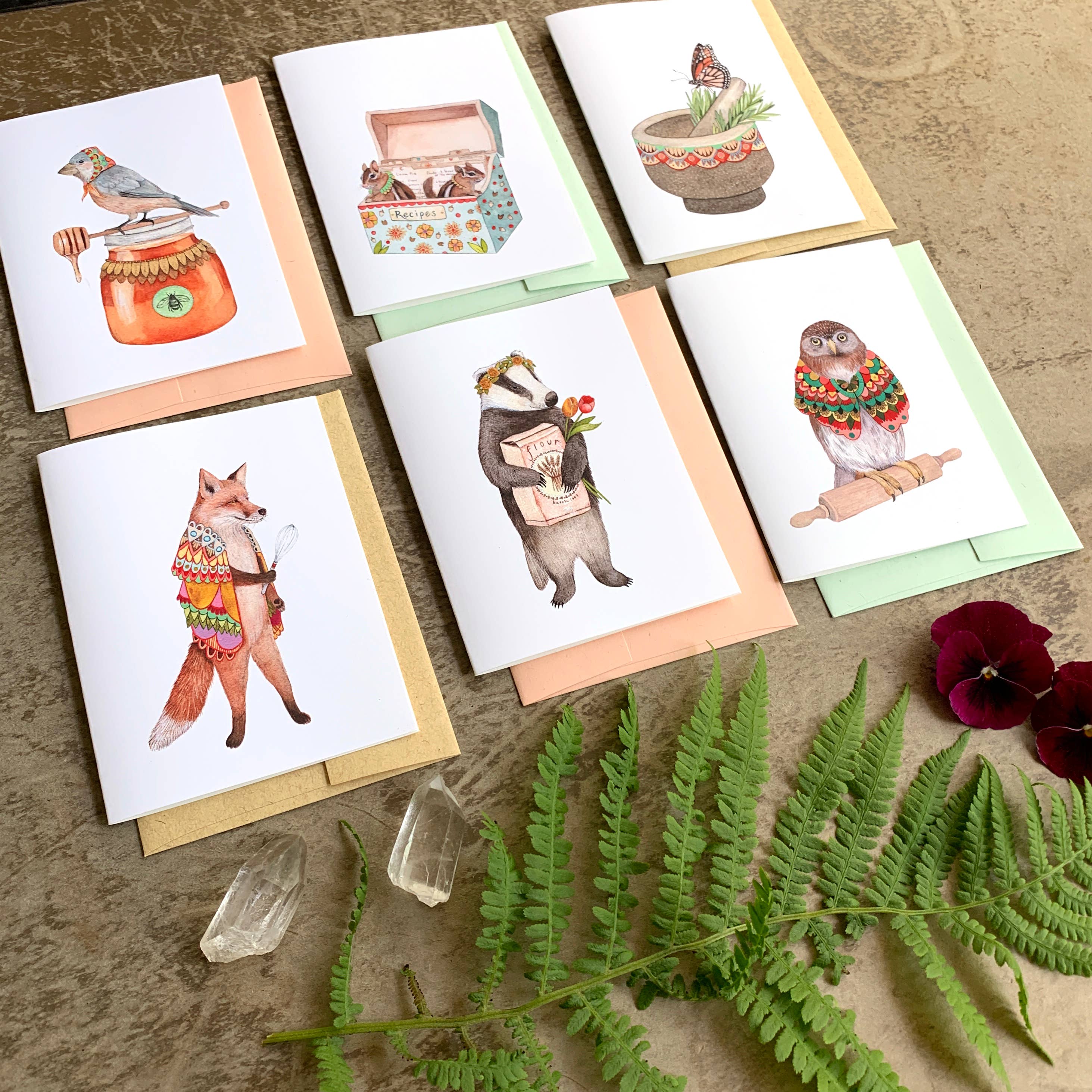 Polanshek of the Hills Woodland Kitchen Card Set — Boxed Set of 6