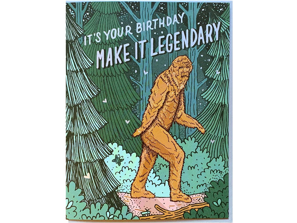 Noteworthy Paper & Press Bigfoot Legendary Birthday Greeting Card
