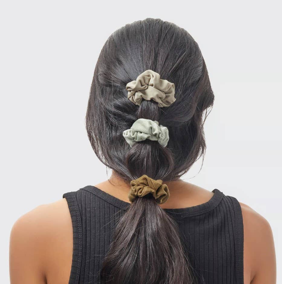 Kitsch Textured Scrunchies — Eucalyptus (5-Pack Set)