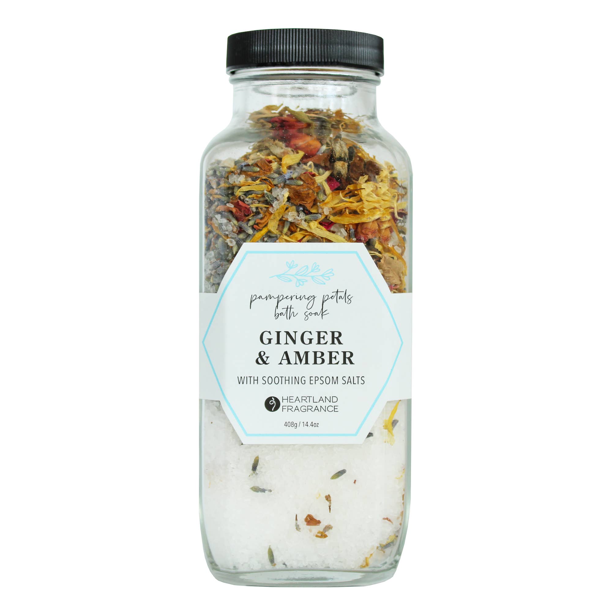 Heartland Fragrance Pampering Petals Ginger Amber Soaking Salts
