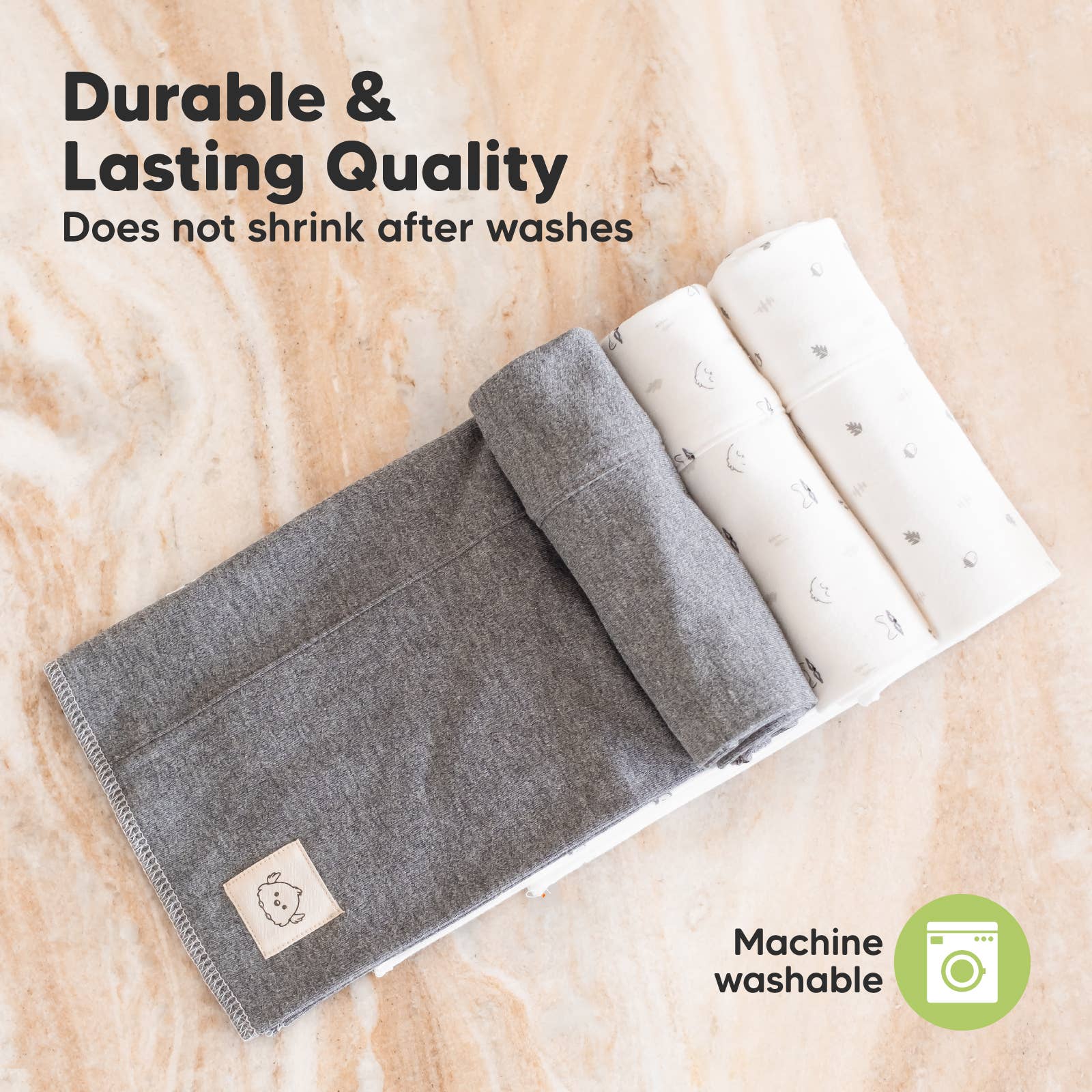 KeaBabies Shea Organic Cotton Burp Cloths — Neutrals (6-Pack)