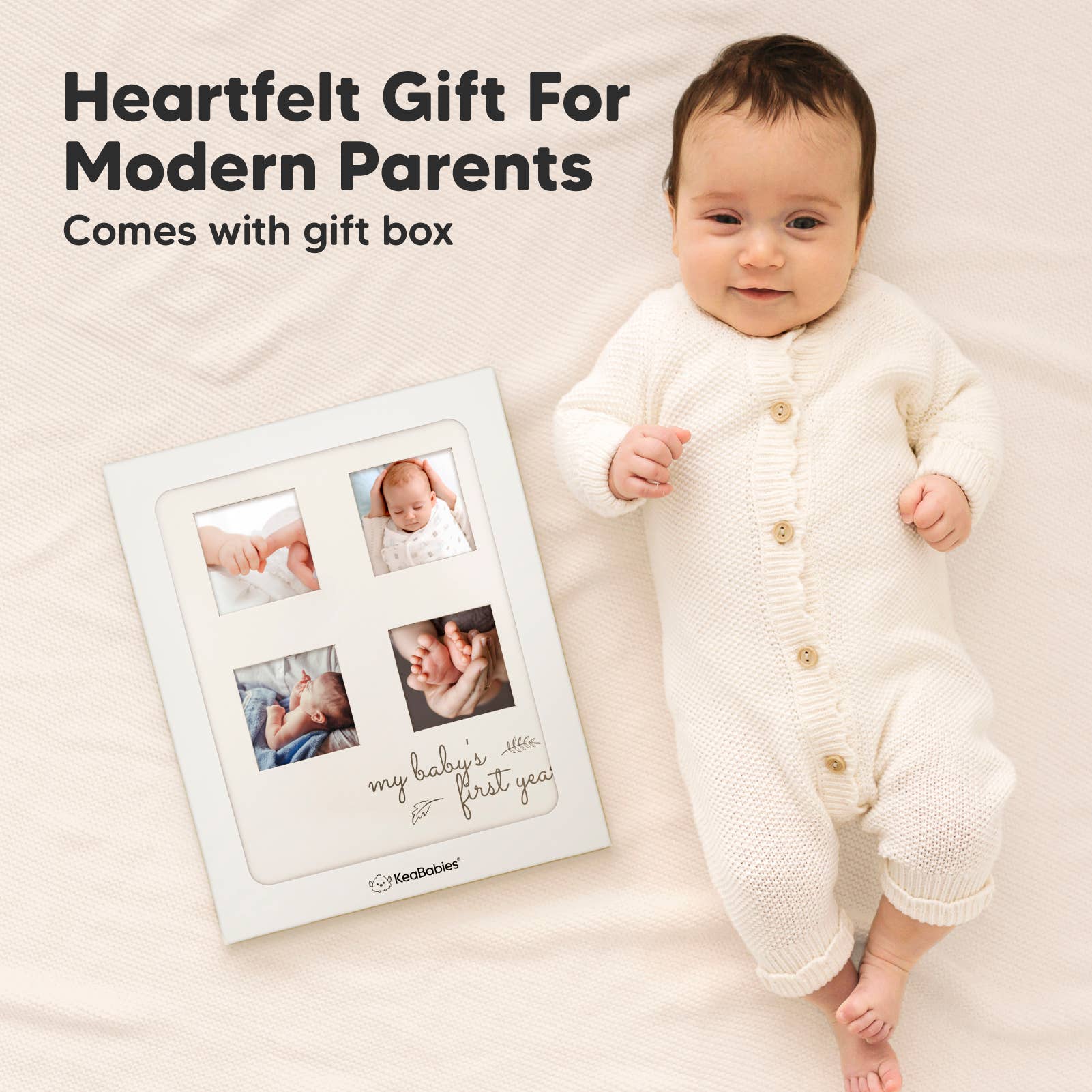 KeaBabies Sketch Baby Memory Book — Alpine White