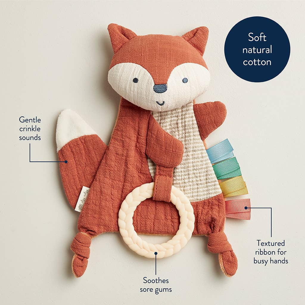 Itzy Ritzy Fox Bitzy Crinkle Sensory Toy with Teether