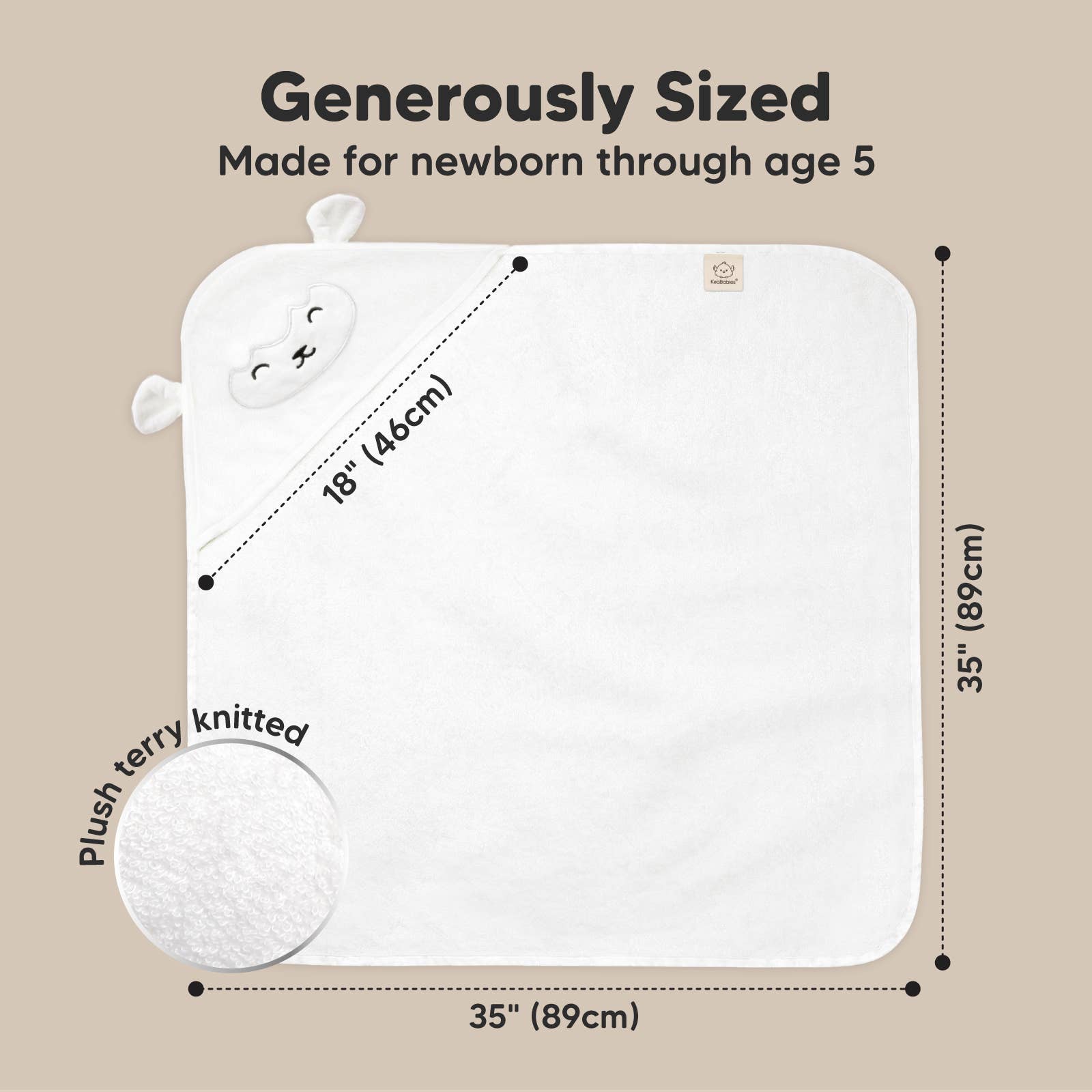 KeaBabies Petite Hooded Baby Towel — Lamb