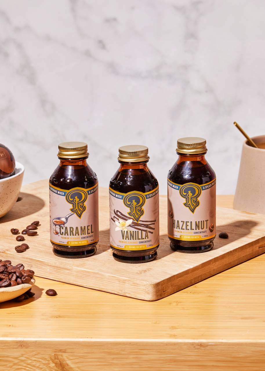Portland Syrups Coffeehouse Syrup Gift Set — Vanilla, Hazelnut & Caramel