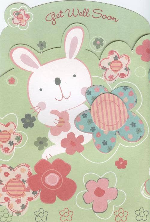 Get Well Soon Bunny Greeting Card