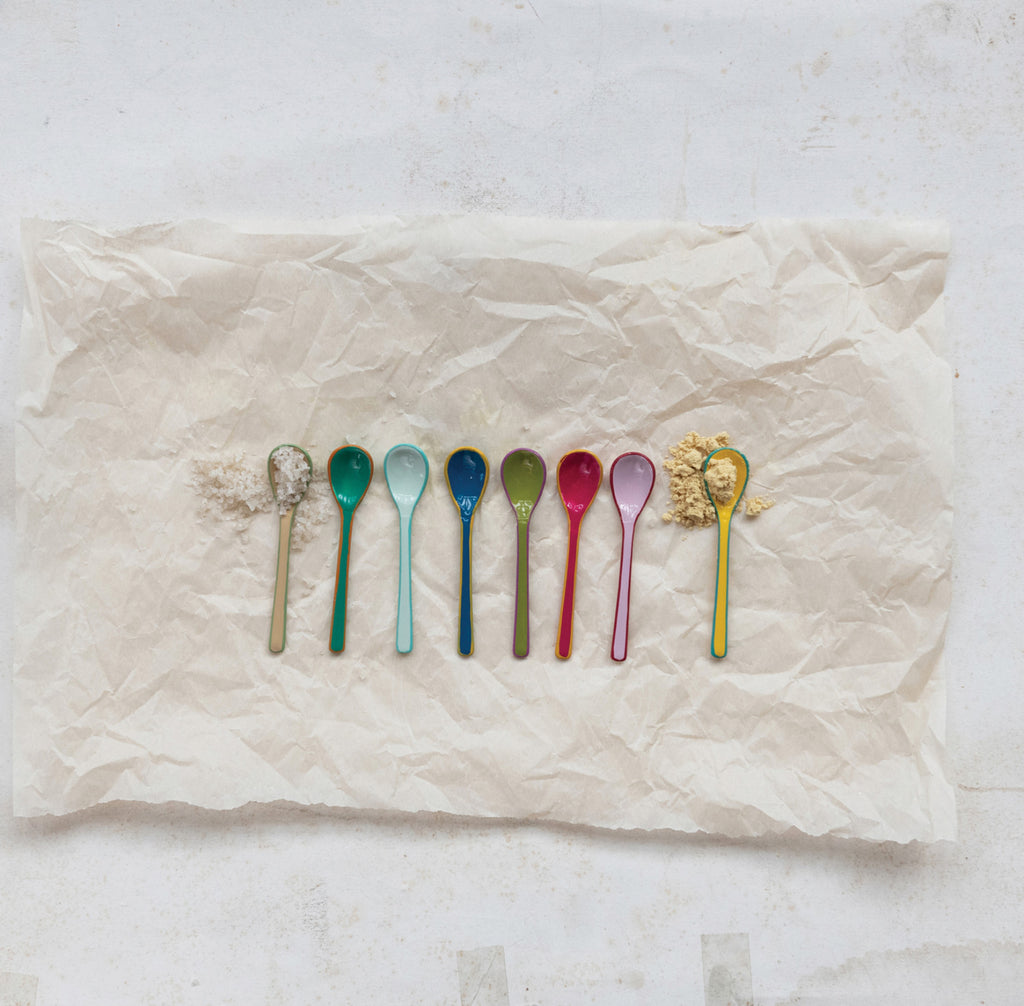 Stainless Steel Salt Spoon with Colorful Edge