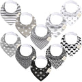 KeaBabies Organic Bandana Drool Bibs — Mono Black & White (10-Pack)
