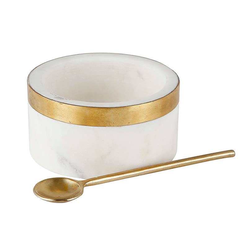 Santa Barbara Studios Marble Bowl with Brass Spoon
