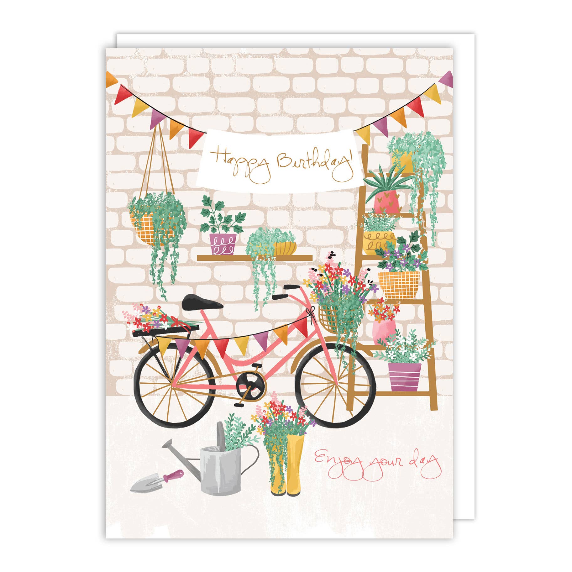 Notes & Queries Birthday Card — Bicycle and Plants
