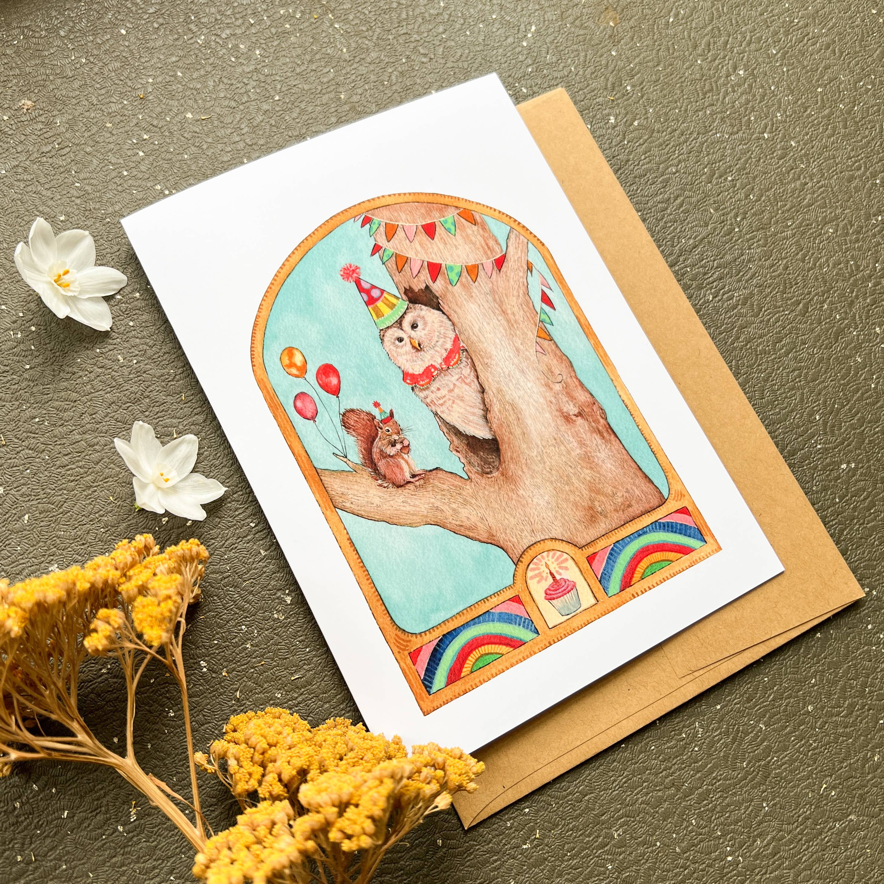 Polanshek of the Hills “Treetop Party” Greeting Card