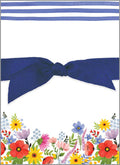 Gina B Chunky Bow Notepad — Blue Stripe Flowers