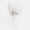 Huggalugs Girls White Ribbon Bonnet